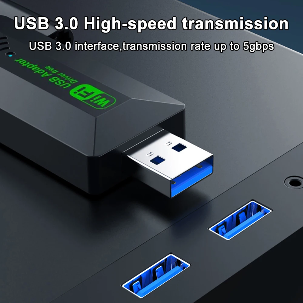 USB 3.0 WiFi 6 어댑터 802.11AX 4 안테나 1200Mbps 듀얼 밴드 2.4G 5G 무선 네트워크 카드(Windows 10 11용)