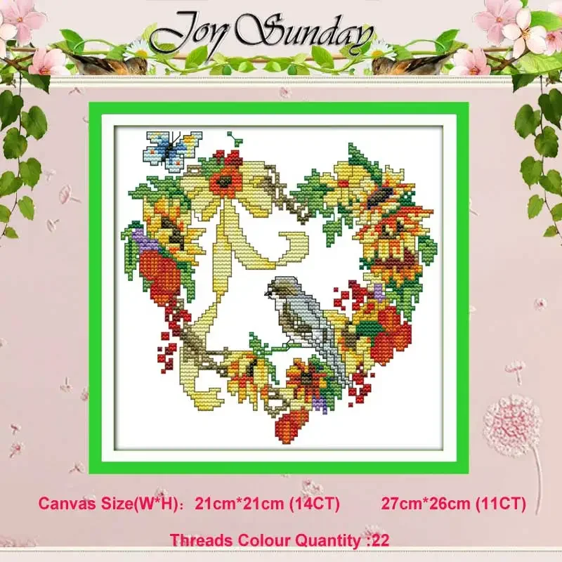 Embroidery Thread,Cross Stitch Kit for Wreath Patterns DIY