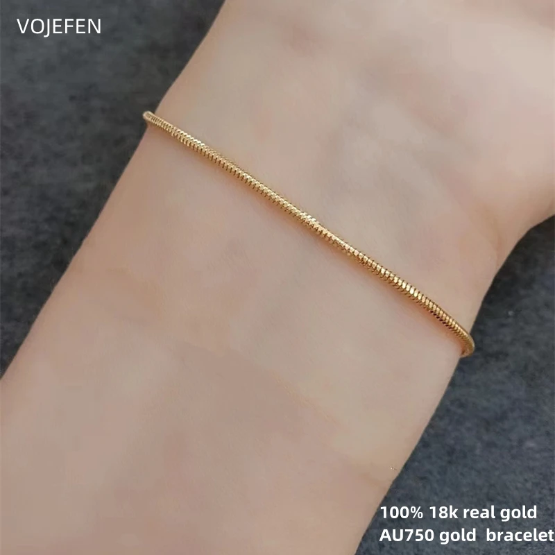 

VOJEFEN 18K Gold Snake Bracelets Woman Jewelry Chains For Female AU750 Luxury Personalized Jewellery Hand Link Fine Jewelries