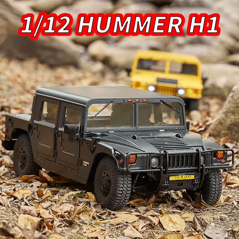 RC카 1/12 HUMMER H1 클라이머 원격 제어 전기 하드코어 더트 바이크 차동 잠금 도어 및 브리지 듀얼 스피드 성인 선물
