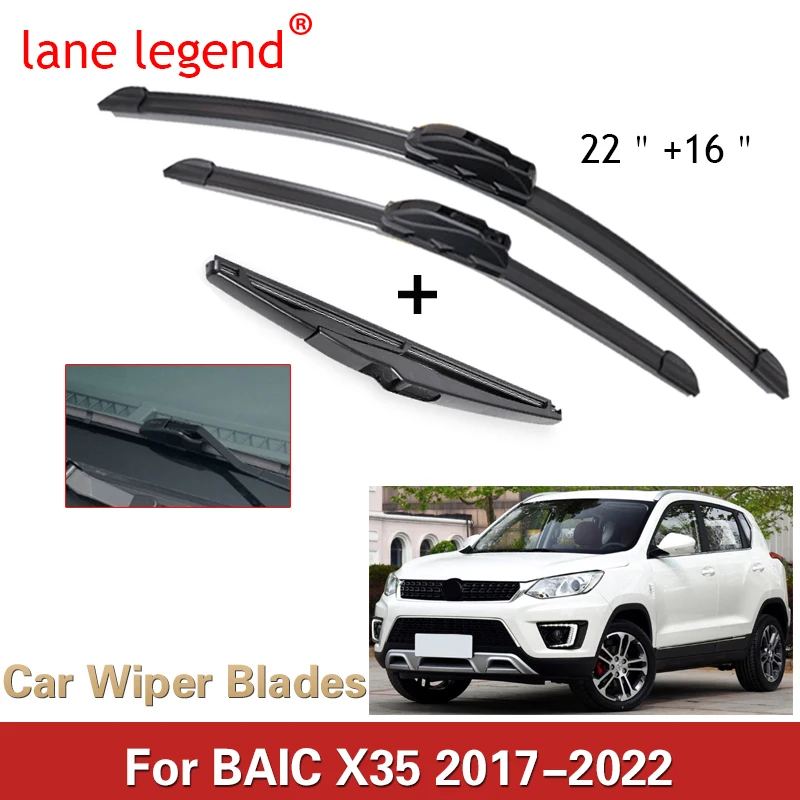 Car Front & Rear Windscreen Wiper Blades For BAIC X35 FL 2017 2018 2019 2021 2022 1.5L MT LUXURY ELITE Car Accessories Wiper