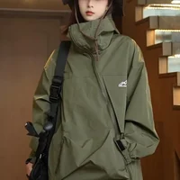 New Hot Sale Of The Season Outdoor Unisex Hooded Jacket Casual Loose Workwear Style All-Match Men's Women's Windbreaker Coat Sum