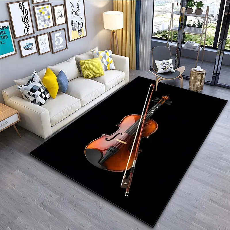 

Musical Instrument Violin Pattern Carpets 15 Size Living Room Bedroom Bedside Bathroom Floor Mat Area Rug Cloakroom Decor Maison