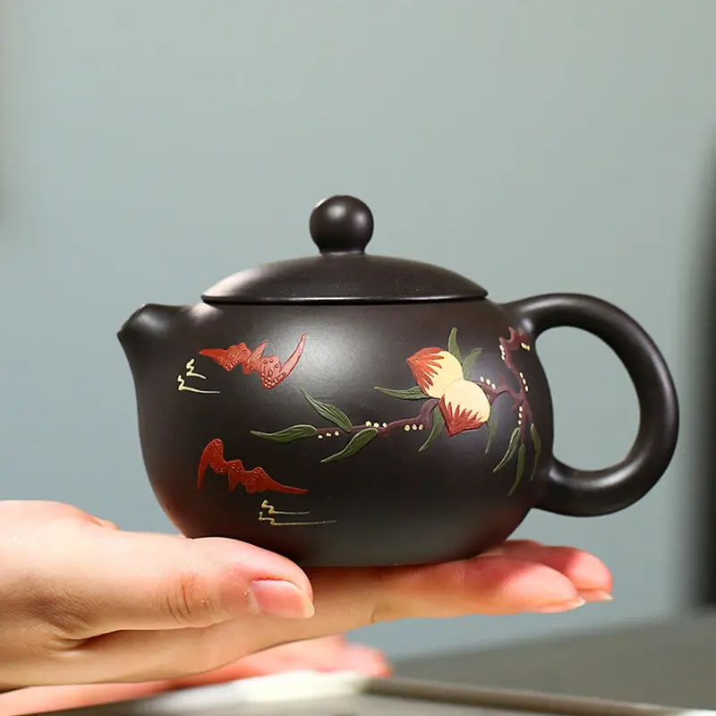 200mlYixingPurpleClayTeapotsAuthenticXishiTeaPotFilterKettle