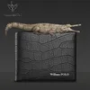 WILLIAMPOLO 100% Genuine Leather Wallet Men Crocodile Pattern Men Card Holder Wallet Real Cowhide Wallets For Man 5