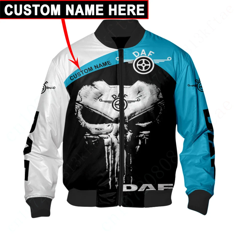 DAF Bomber Jacket High Quality Parkas Jacket Thick Coats Techwear Baseball Uniform 3D Windbreaker Jackets For Men's Clothing