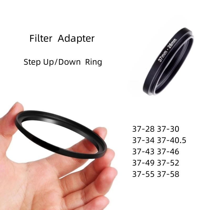 Anello Adattatore Filtro Step Up / Down Ring Metallo 37 Mm - 28 30 34 40.5 43 46 49 52 55 58 Mm Per Obiettivo Fotocamera Canon Nikon Sony Dslr