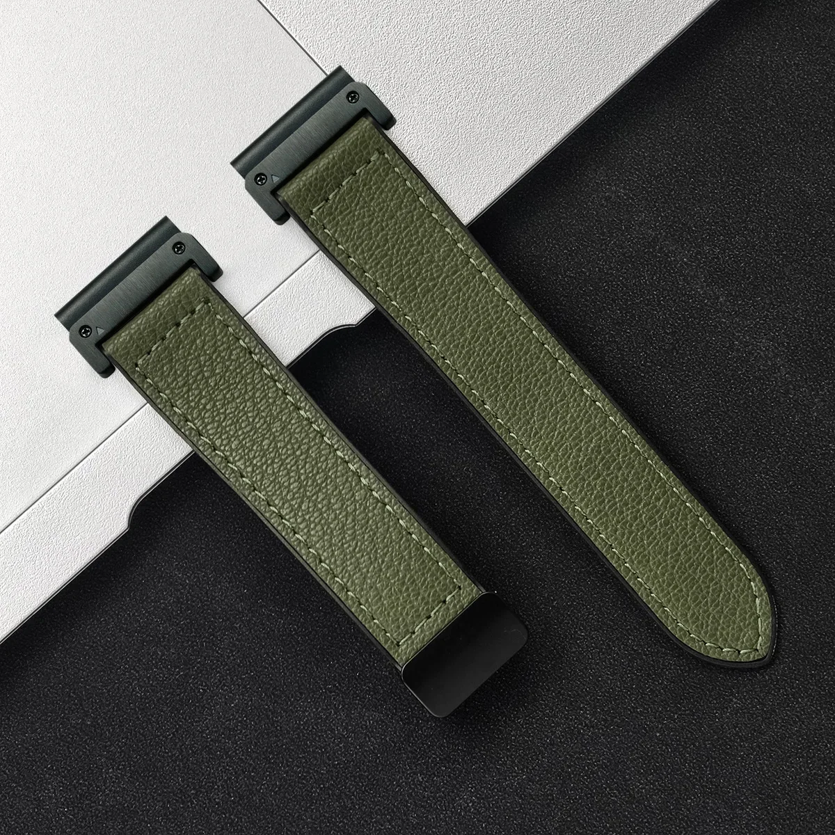 Premium Leather Silicone Sport Band – No-Gap Quick Release Watch Strap