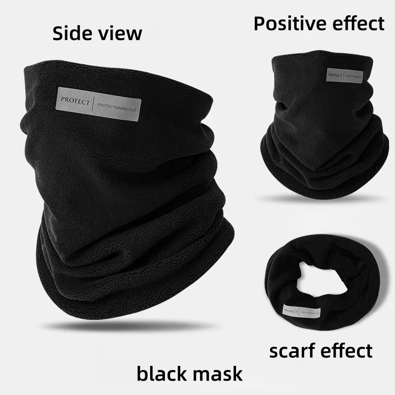 Erkekler ve kadınlar Unisex Kalınlaşmış Polar Boyun Isıtıcı Sonbahar kış için Açık Bisiklet Kayak Soğuk Geçirmez Çift Taraflı Sıcak Eşarp