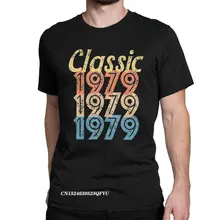 Camisetas Retro Vintage para hombre, regalos de cumpleaños, de algodón, Harajuku, de Manga, de talla grande, 1979