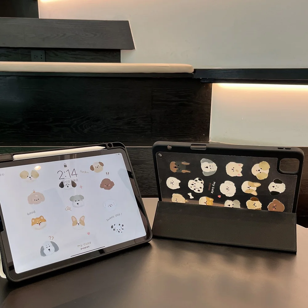 Estojo Bonito do Urso dos Desenhos Animados para o Ipad Tampa com Suporte do Entalhe do Lápis 10.2 7th 8th 9th 9.7 Pro 12.9 Air 11 2024 10th 10.9 2023 - Imagem 5