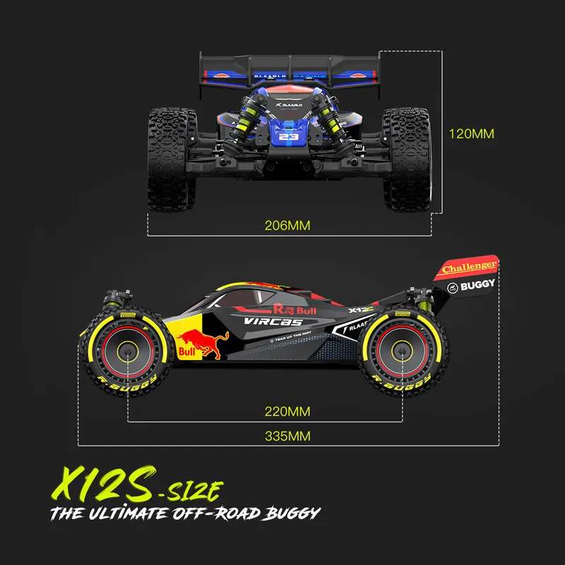 Ralaro Buggy X12s 1/12 60-90km/H 4wd Rc Simulation Racing Drift Off-Road Vehicle Model Rally Car 2.4ghz Remote Control Cars Toys 4
