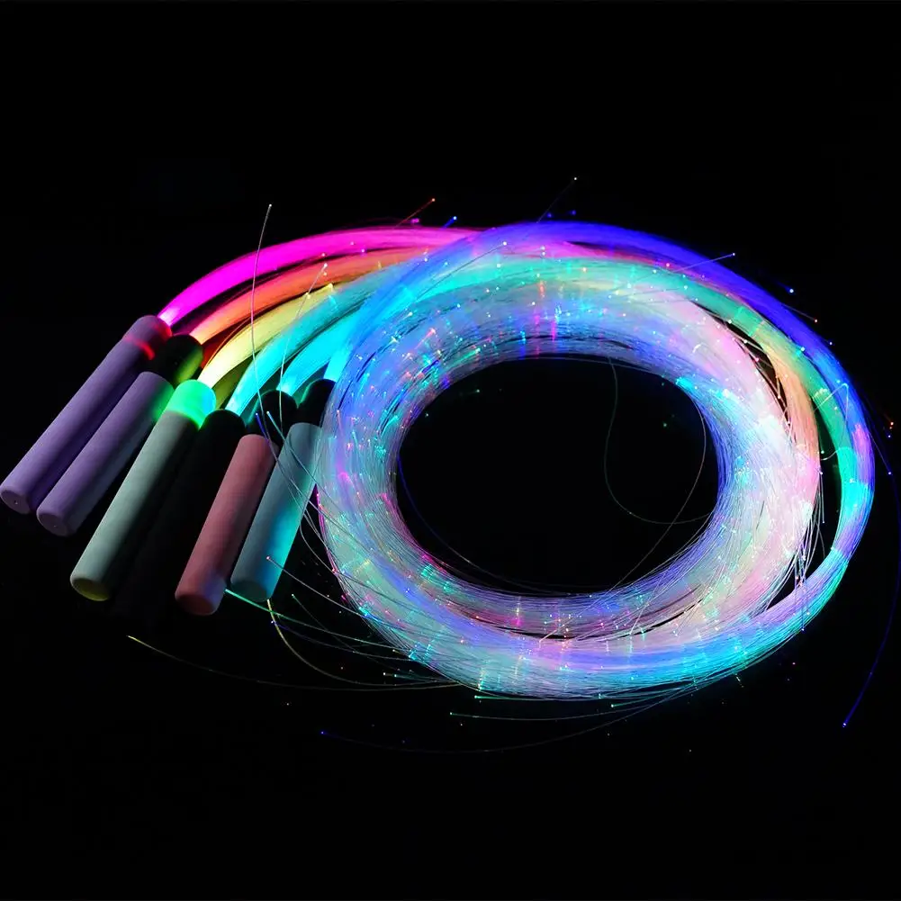 LED Fiber Optic Whip 360&deg; Swivel Super Bright Light Up Rave Toy EDM Pixel Flow Lace Dance Festival Party Disco Dance Whips fiber optic lamp led ambient light