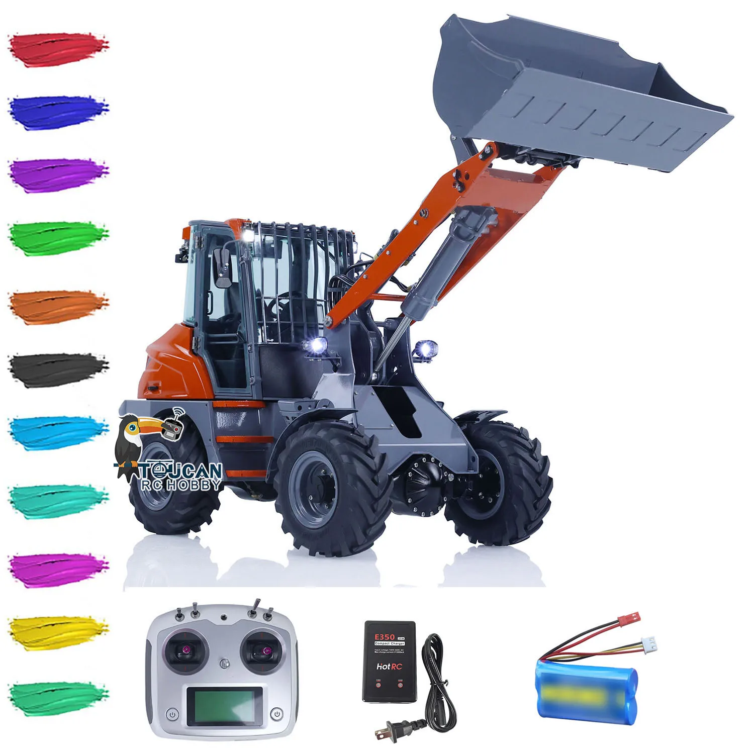 1/14 LESU MCL8 4X4 Hydraulic RC Loader AOUE Painted Assembled Controlled Construction Vehicle Models Light Sound Cars Boys Gifts 3