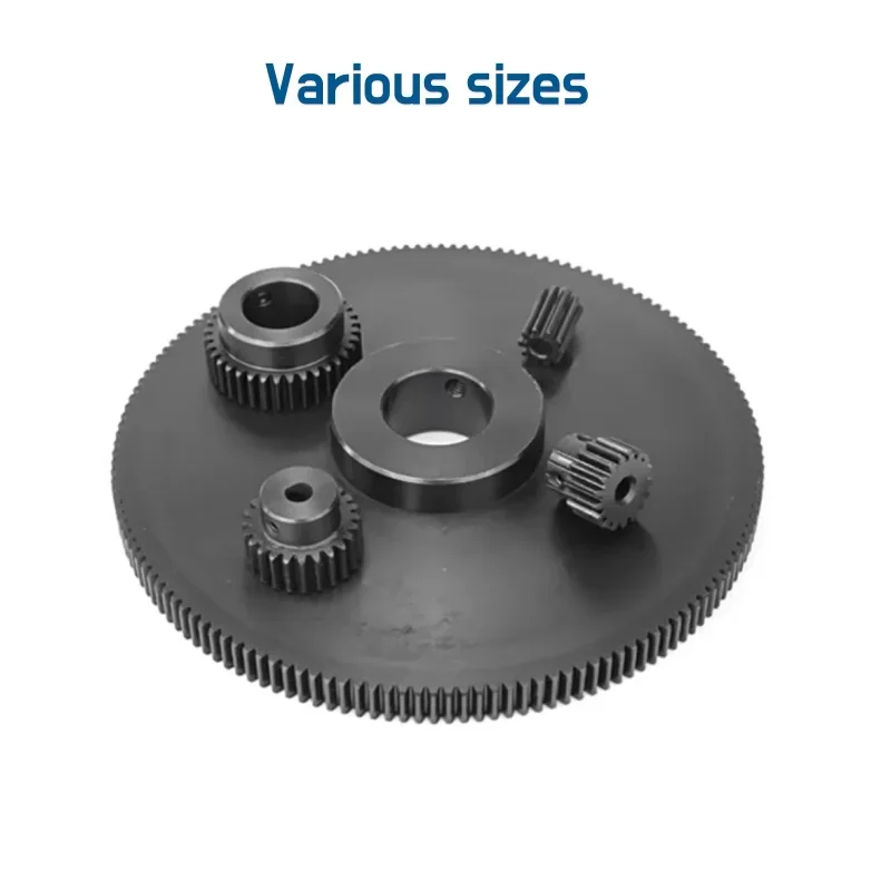 45# Steel 1 Mod Spur Gear Metal Transmission Gear 1M 15/16/17/18/20/24/25/30/35 T Pinion Motor Convex With Step Bore 4~15mm