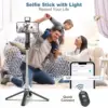 LISCN 40" Selfie Stick Tripod, Extendable Travel Essential Phone Tripod with Wireless Remote for IPhone and Android 6