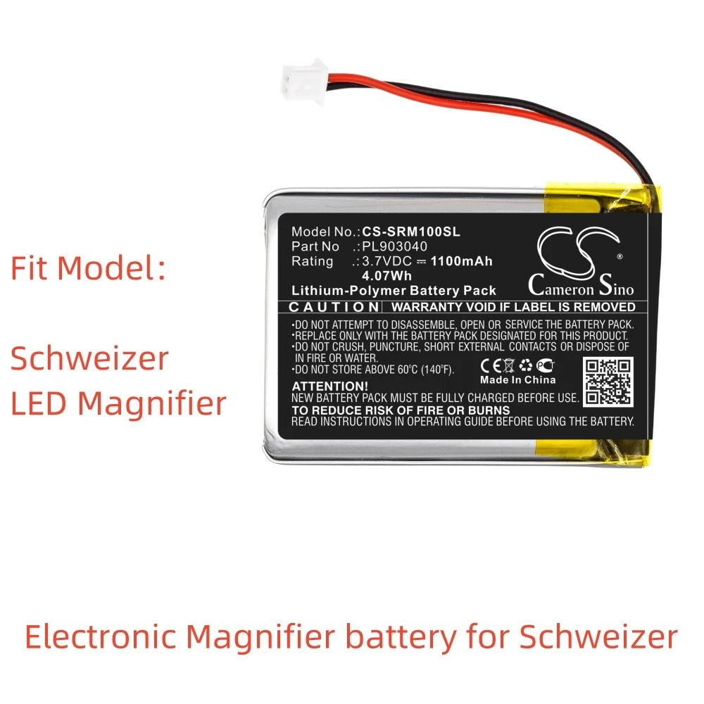 

Li-Polymer Electronic Magnifier battery for Schweizer.3.7V,1100mAh,LED Magnifier PL903040