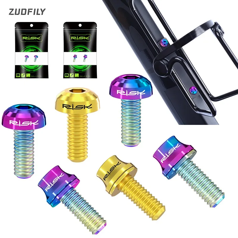 HOT M5 X12mm Titanium Bike Bottle Holder Screw Bicycle Water Bottle Cage Bolts MTB Cycling Bicycle Water Bottle Cage Screws