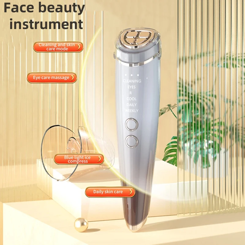 Facial Massager Facial Massage Instrument Beauty Instrument Micro-Current Face Massager Facial Skin Eye Skin Heating Vibration Massage Face Care Beauty Instrument Women Men