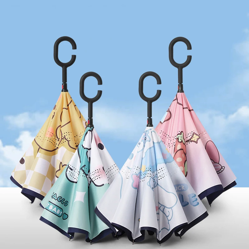 

Sanrio Kawaii Cinnamoroll Umbrella Anime Pochacco Children's Creative Reverse Double-layer Sunny and Rain Umbrella Cute Gift