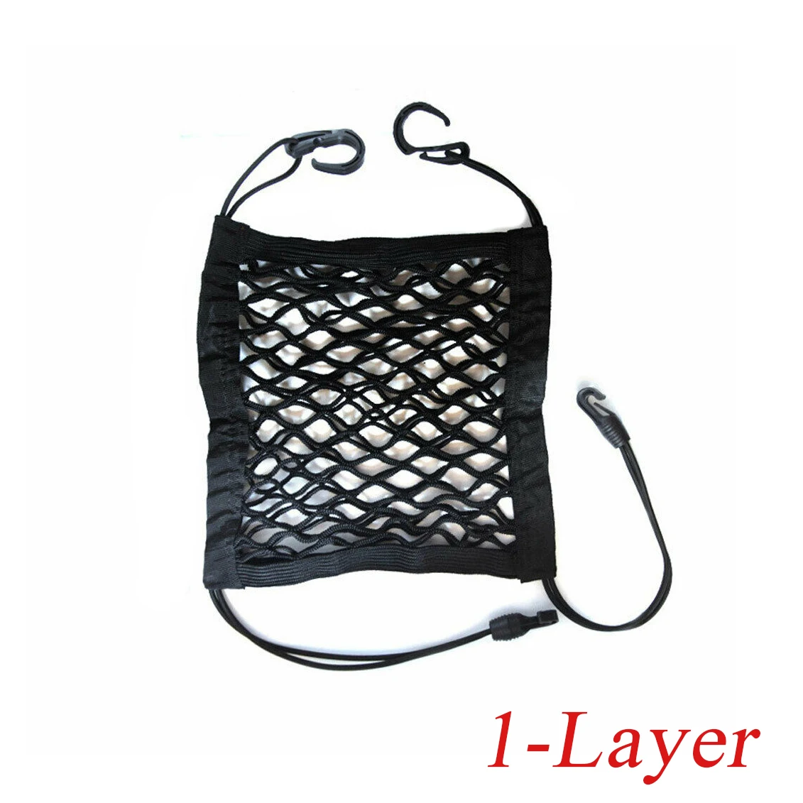 Bolsa de malla de 3 capas, red elástica de almacenamiento para el asiento trasero del coche, divisor para el coche, barrera para mascotas, organizador universal extensible para el interior del coche