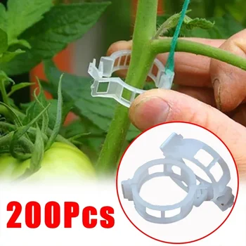 200/100 pezzi clip di supporto per piante in plastica strumento di fissaggio per innesto per forniture da giardino di pomodoro vegetale clip per piante riutilizzabili per legare vin 1