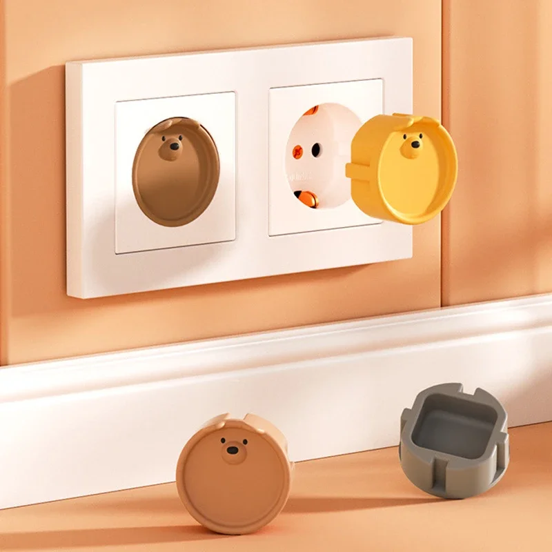 Baby Safety Protection Socket Protective Cover 5Pcs Cute Cartoon Electric Shock Prevention Dust Protection Cover