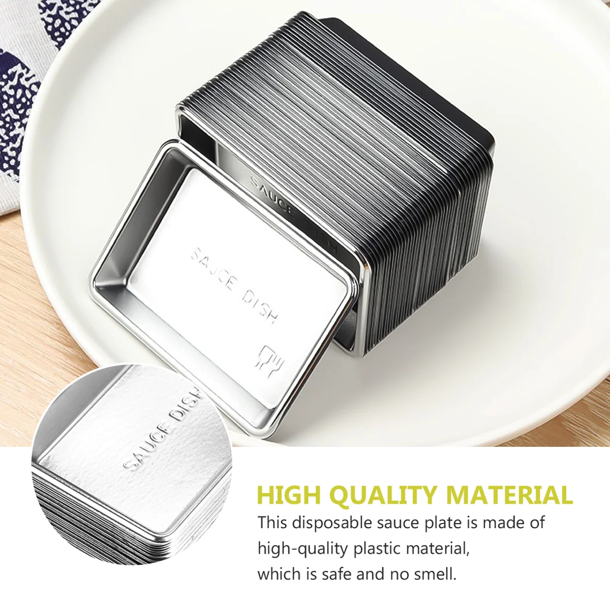 100pcs Sauce Dish Dipping Soy Condiment Dishes Take- out Sushi Plate Seasoning Trays Appetizer Snack Dipping Bowls