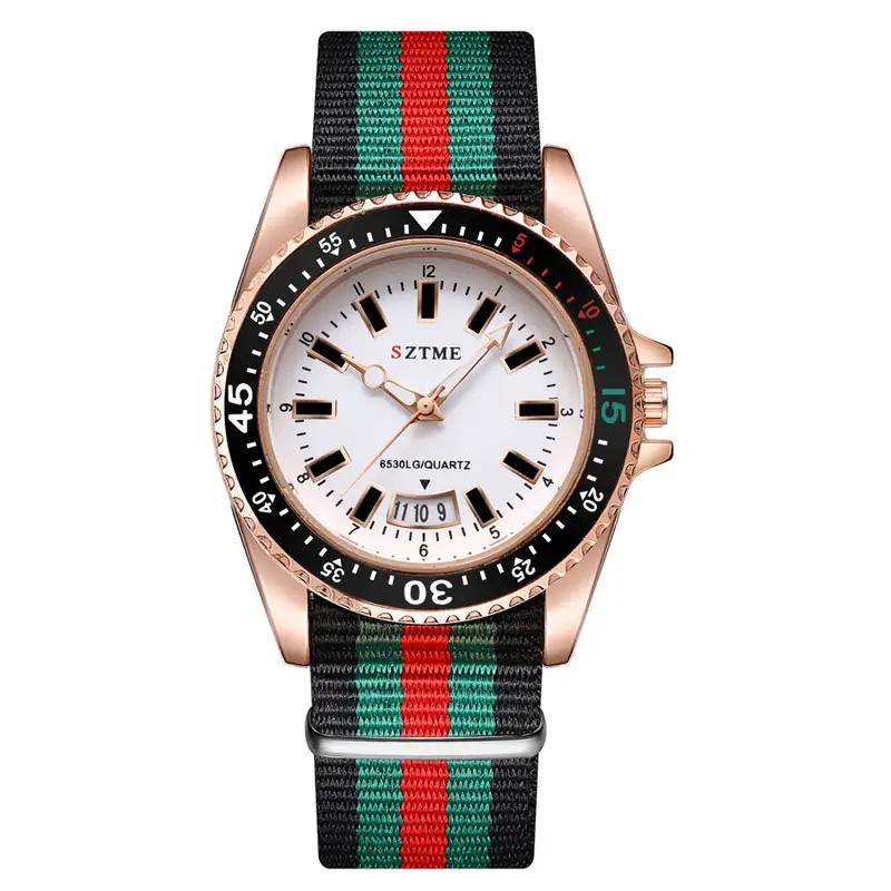 New fashionable men's nylon strap calendar watch, luxurious and simple business men's and women's night light quartz watch - Image 9