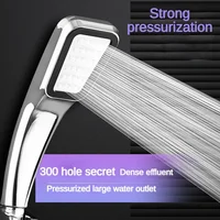 300Hole Chrome Ultra Strong Pressurized Shower Head Square Handheld Pressurized Shower Head Water Saving Shower Head 2