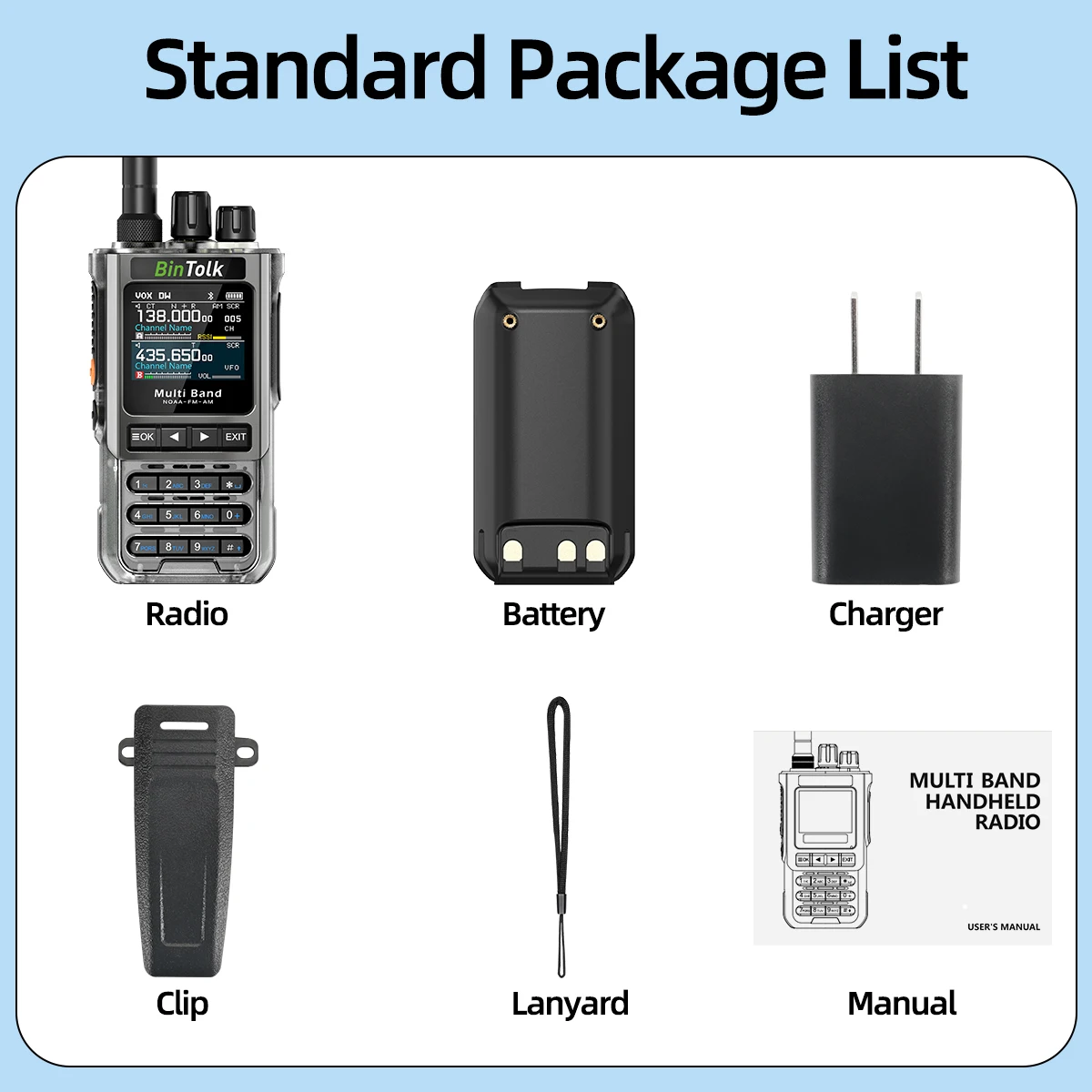 BT8200 Walkie Talkie 10W Tri Power Multi Band Wireless Bluetooth Phone Programmi