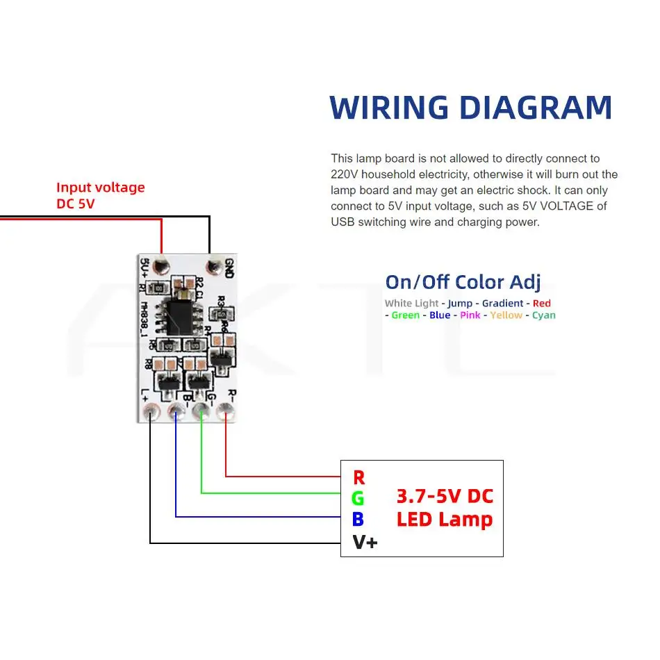 Mini LED Lade Touch Control Board DC 5V 2A Single/Dual/RGB Dimmer Lichter Panel Ein/Aus Schalter für DIY Buche Foto Rahmen Lampen – Detail 14