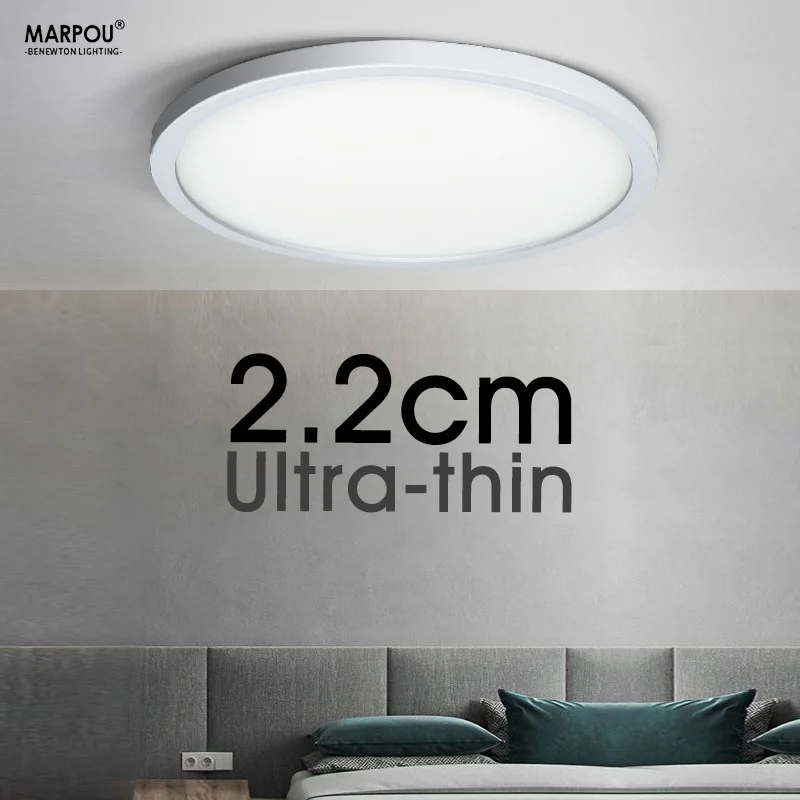 תאורת תקרה דקה במיוחד בעוצמה של 6W, 9W, 13W, 18W, 24W, 110V ו-220V למכשירי הבית לקישוט פנים בחדר השינה, בסלון ובמטבח