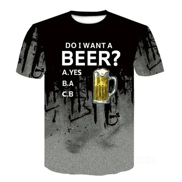Shirt Beer Graphic Casual Short Sleeve 