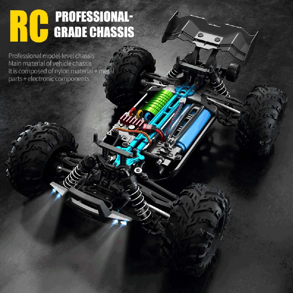 16102 PRO 1:16 High Speed RC Car With LED Light Drift 70KM/H 4WD 16101 pro RC Off-Road Car Monster Truck Toy For Kid Gifts 3