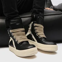 Men High-top Shoes Ankle Boots High-top Sneakers Riding Casual Shoes PVC Retro Designer Platform Sneakers for Street Club 2