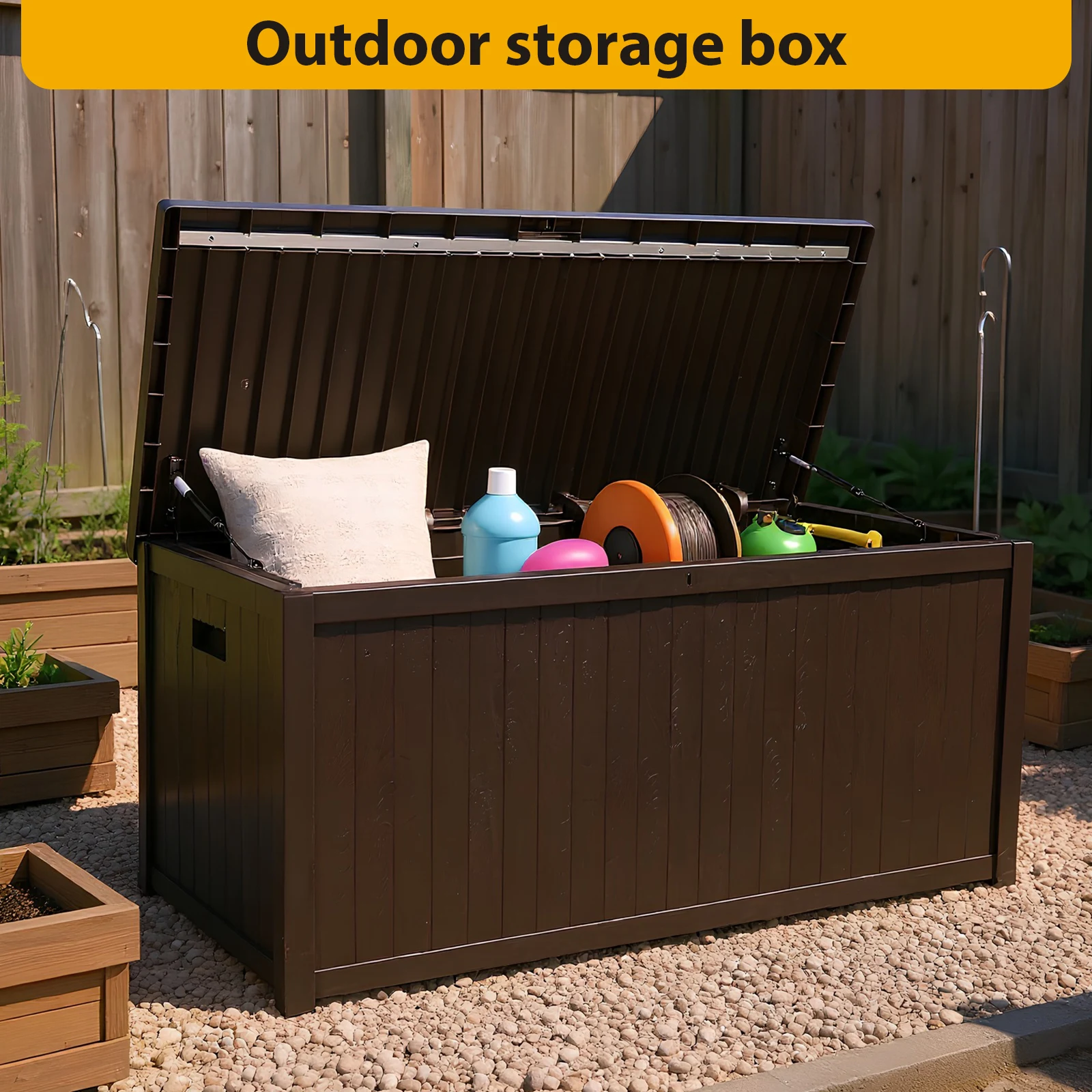 Outdoor Storage Box Waterproof Storage Bin UV-Resistant Storage Bin for Patio Furniture Outdoor Cushions