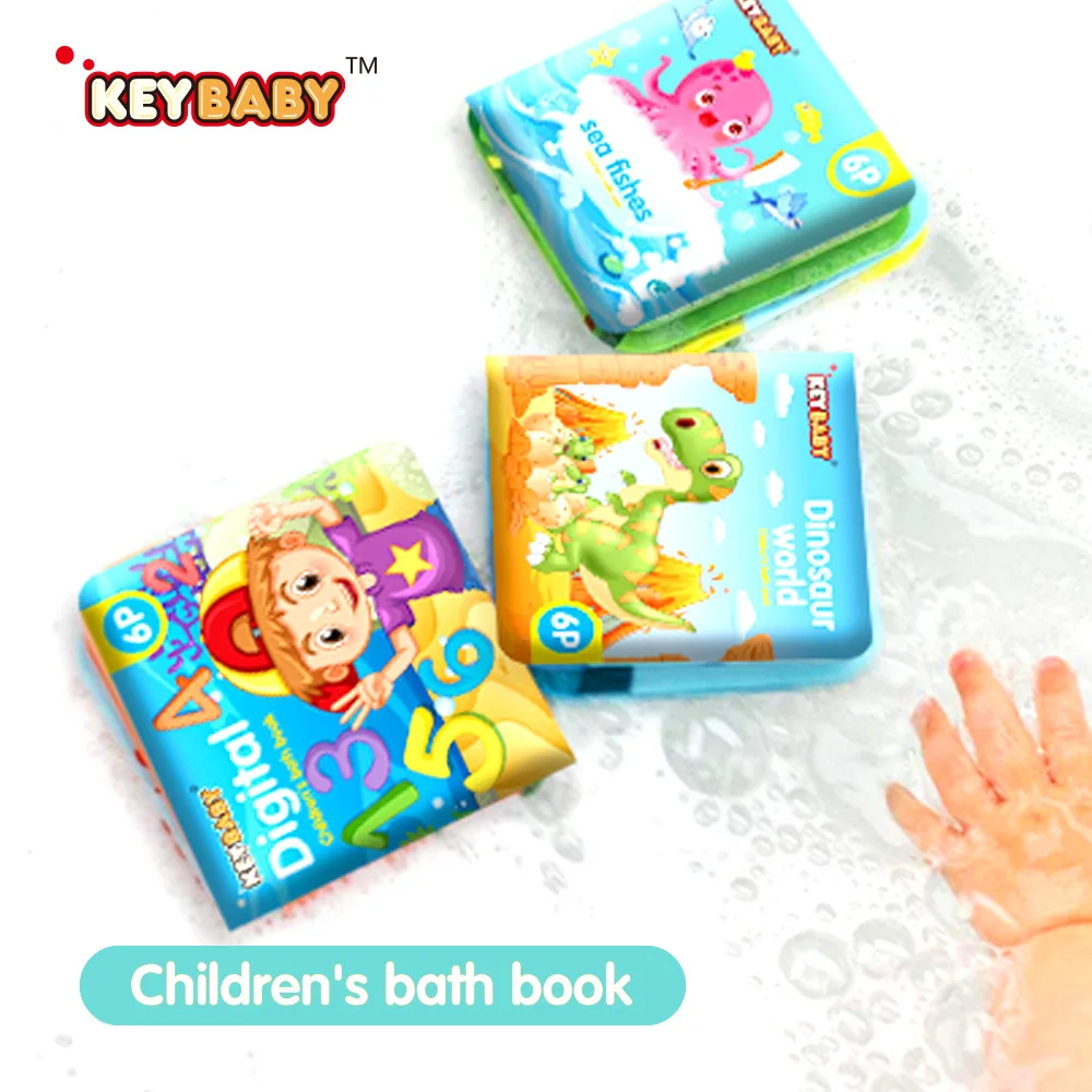 Soft Baby EVA Cartoon Bath Books with BB Whistle Early Educational Bathroom Toys Montessori Waterproof Pages Baby Book  Toddler 3