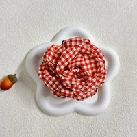 Plaid Fabric Flower Hair clip for women Elegant Ponytail Clip Fashion Girls Hair Accessories - Image 6