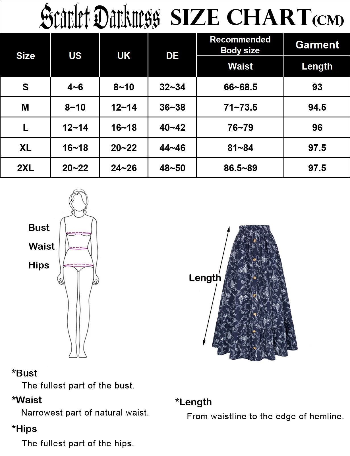 SD Women Floral Maxi Skirts Button Vintage Skirt Long Boho Skirt With Pockets Elastic High Waist Ruffled Hem Long Skirt A30