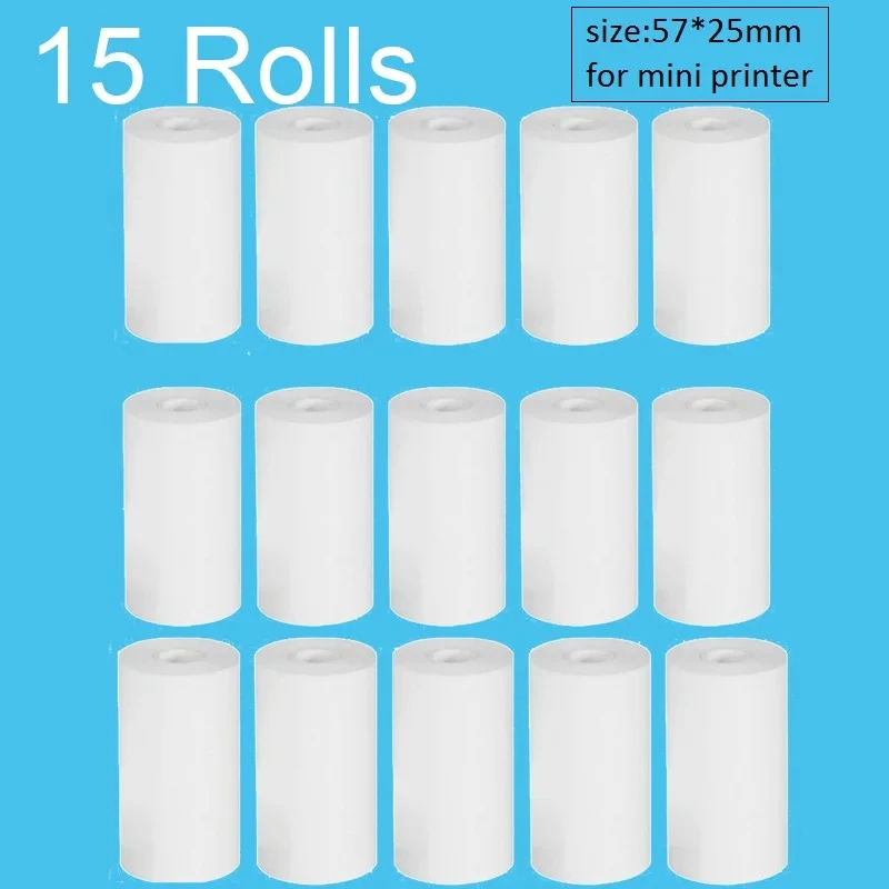 Thermal Paper Roll for Kids Instant Print Cameras - White, 57x25mm