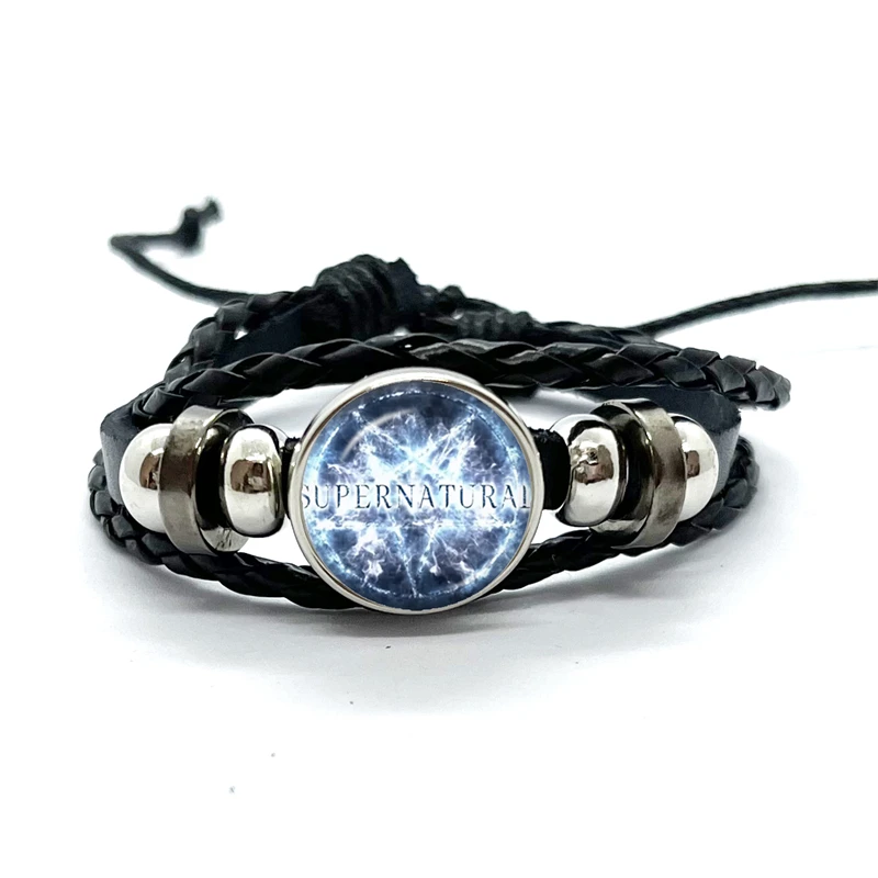 2023 New Supernatural Sign Leather Bracelets Sam Dean Multilayer Braided Bracelets Bangles Handmade Jewelry Gifts 3