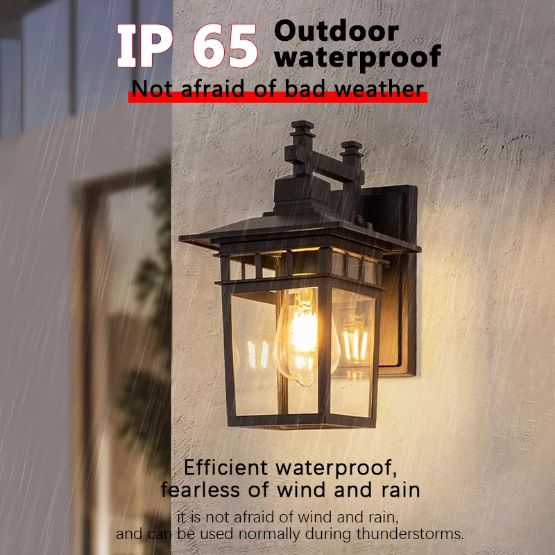 LED outdoor waterproof wall lamp iron painted garden balcony corridor wall lamp minimalist decorative AC110-220V