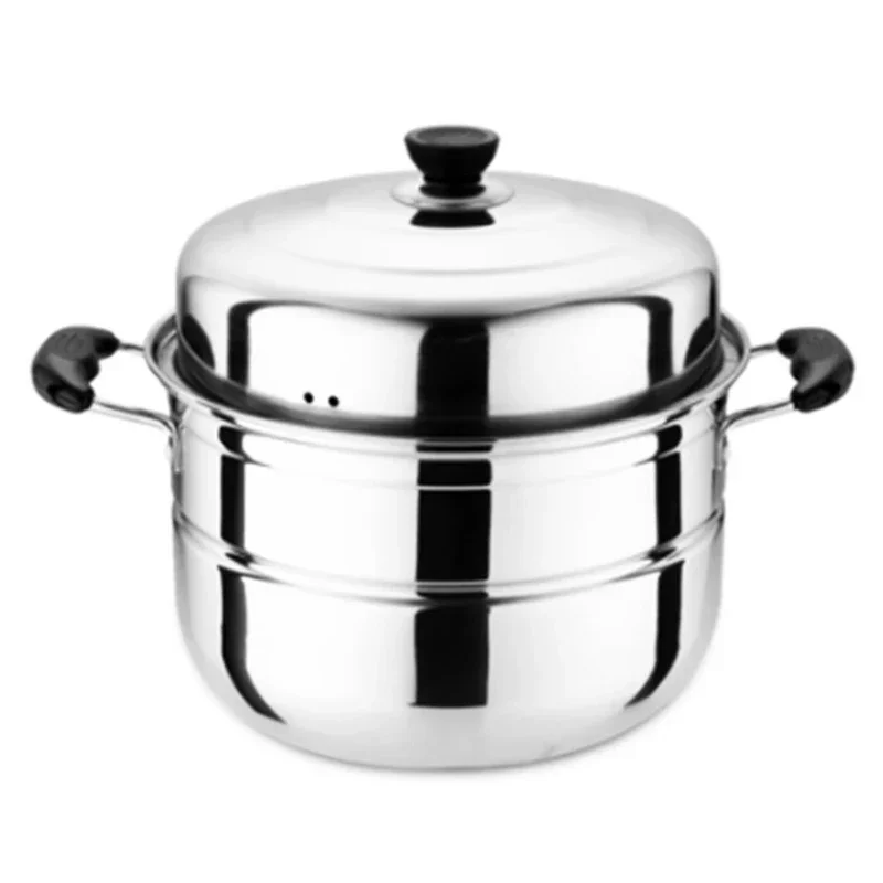 Multifunctional Large-capacity Cooking Pot Stainless Steel Two-layer And Three-layer Thick Steam Soup Pot For Household