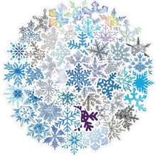 

10/30/50PCS Snowflake Pattern Decorative Sticker Luggage Laptop IPad Skateboard Water Cup Waterproof Sticker Wholesale
