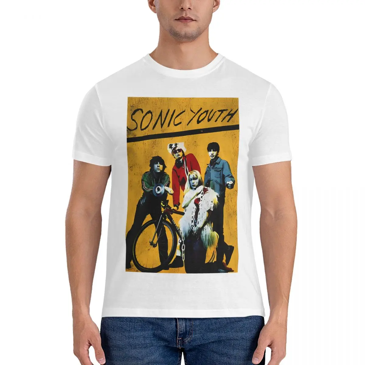 thumbnail image 1 of Camiseta para hombre con diseño de bosque natural y diverso, impresionante camiseta 100 % algodón, camisetas de manga corta Sonic Youth, ropa de cuello redondo, 1 of 5