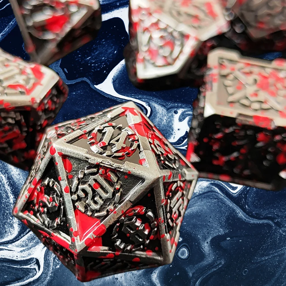 

Red Zinc Alloy DND Dice Solid Metal Dice Set For Dungeon and Dragon MTG Pathfinder RPG Board Game D&D Role Playing Game Dice