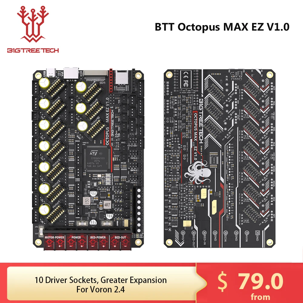BIGTREETECH Octopus MAX EZ V1.0 BTT Motherboard Upgrade Octopus Pro 3D Printer Parts TMC5160 TMC2209 For Voron 2.4 Kits CoreXY