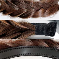 Perruque synthétique tressée torsadée pour femmes, bandes de cheveux, tresses à la mode, accessoires pour cheveux, bandeau naturel bohème, extensible pour fête 5