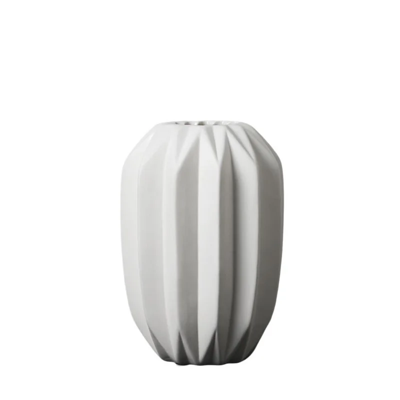 

Creative Origami Ceramic Vase Decoration Modern Living Room Soft Decoration Nordic Table White Dried Flower Arranger